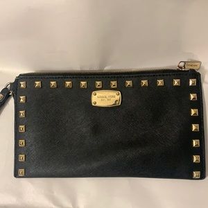 Michael Kors Black Studded Wristlet/Clutch